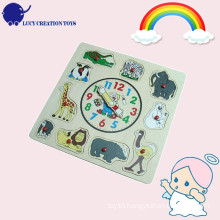 Educational Learning Wooden Animal Puzzle and Clock Toy